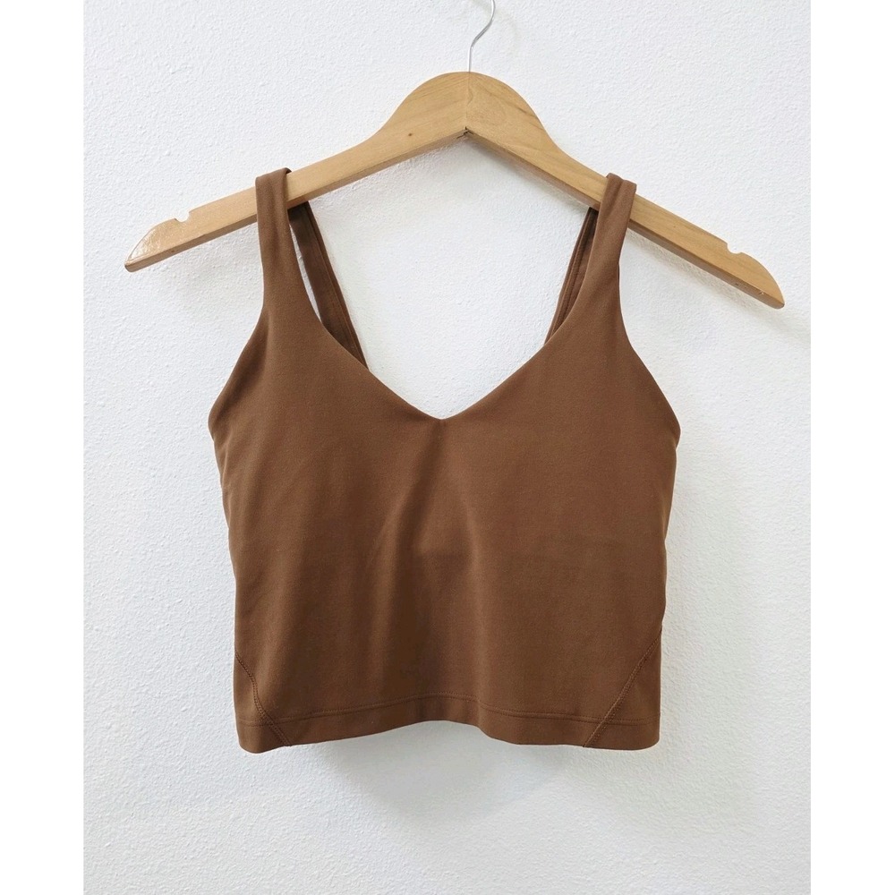 Lululemon Align Crop Tank Top Women's Size 4 Brown Built In Bra